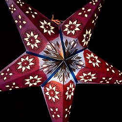 星型ランプシェード〔インドクオリティ〕 - ブルー - サブ2