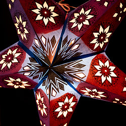 星型ランプシェード〔インドクオリティ〕 - ブルー - サブ3