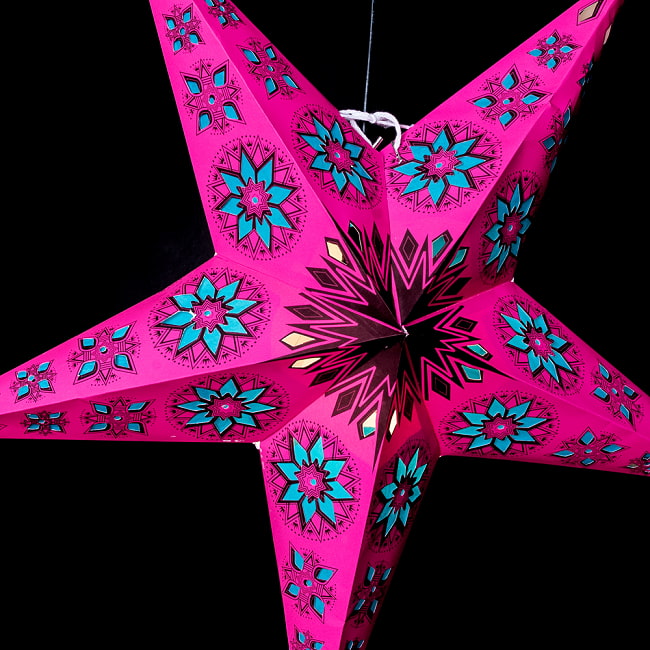 星型ランプシェード〔インドクオリティ〕 - ピンク 5 - 別の角度からの写真です
