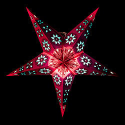 星型ランプシェード〔インドクオリティ〕 - ピンクの商品写真
