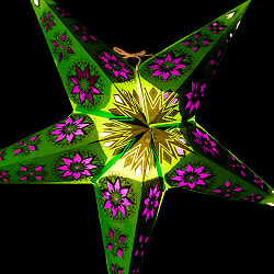 星型ランプシェード〔インドクオリティ〕 - グリーン - サブ2