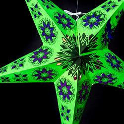 星型ランプシェード〔インドクオリティ〕 - グリーン - サブ5