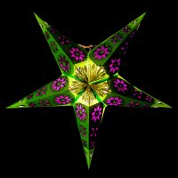 星型ランプシェード〔インドクオリティ〕 - グリーン