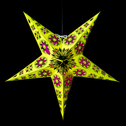 星型ランプシェード〔インドクオリティ〕 - イエロー - サブ4