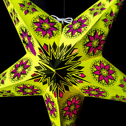 星型ランプシェード〔インドクオリティ〕 - イエロー - サブ5