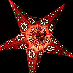 星型ランプシェード〔インドクオリティ〕 - ビビッドオレンジ - サブ2