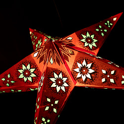 星型ランプシェード〔インドクオリティ〕 - ビビッドオレンジ - サブ3