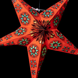 星型ランプシェード〔インドクオリティ〕 - ビビッドオレンジ - サブ5