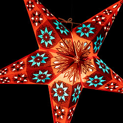 星型ランプシェード〔インドクオリティ〕 - ビビッドオレンジ - サブ2