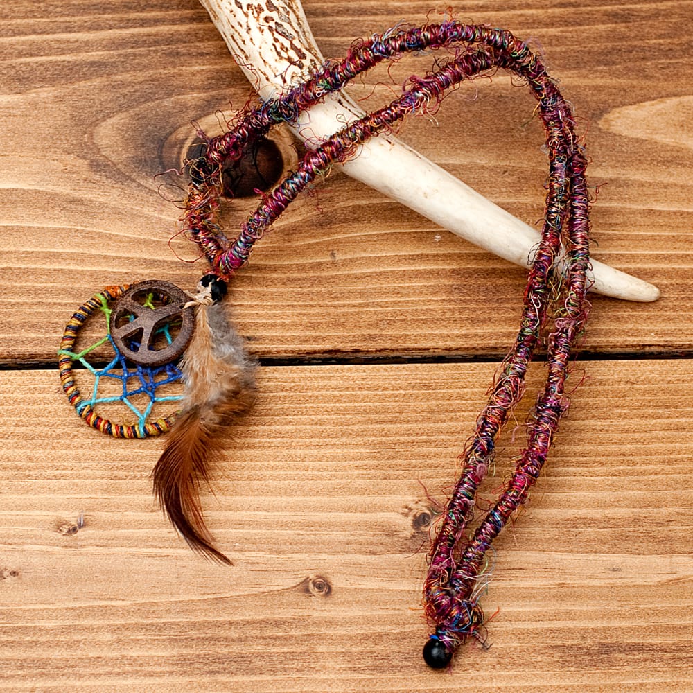 羽つきドリームキャッチャーペンダント の通販 Tirakita Com