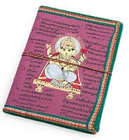 インドの神様柄紙メモ帳【大】 - ガネーシャ　紫の商品写真