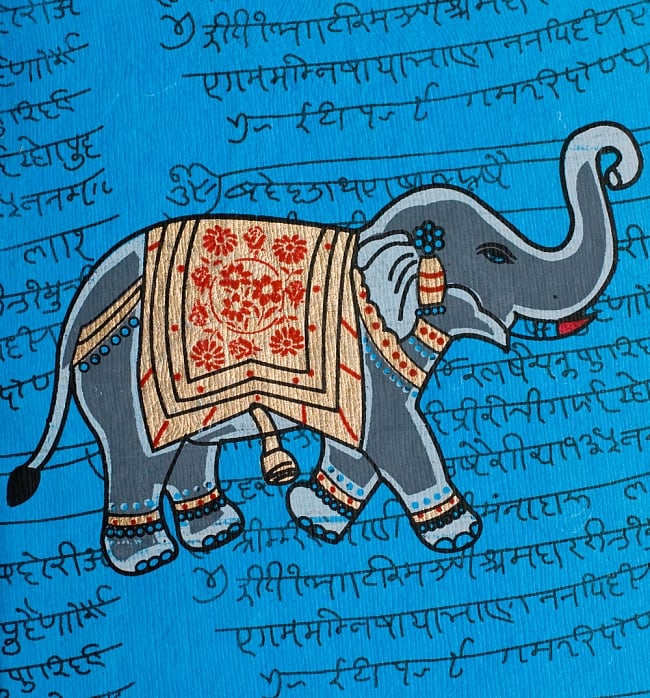 〈18cm×12cm〉インドの神様柄紙メモ帳 - ゾウさん 3 - 中央部の拡大です