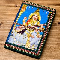 〈12.8cm×8.5cm〉インドの神様柄紙メモ帳 - サラスバティの商品写真
