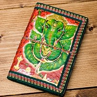 〈12.8cm×8.5cm〉インドの神様柄紙メモ帳 - リーフガネーシャの商品写真