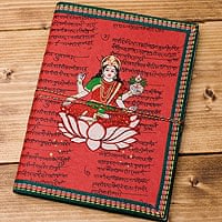 〈19.5cm×14.5cm〉インドの神様柄紙メモ帳 - ラクシュミの商品写真