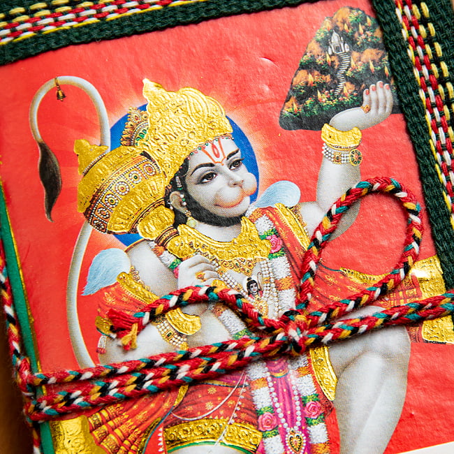 〈12.5cm×8.5cm〉【各色アソート】インドの神様柄紙メモ帳 - ハヌマーン 2 - 拡大写真です