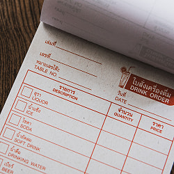 タイの注文票 メモ帳やTODOリストに！ ドリンク表 - サブ3