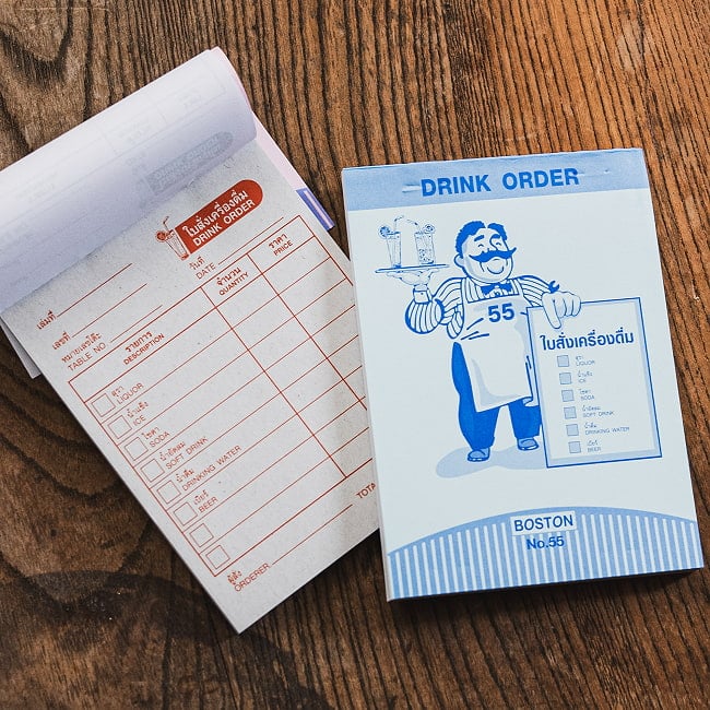 タイの注文票 メモ帳やTODOリストに! ドリンク表の写真