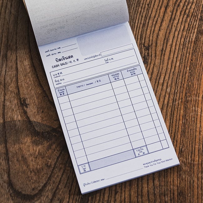 【8個セット】タイの注文票 メモ帳やTODOリストに！ オーダー表 7 - 再生紙と通常紙が交互に用いられています。
