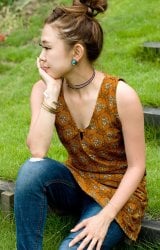 リバーシブル・オールドサリーチュニック　【茶系】の商品写真