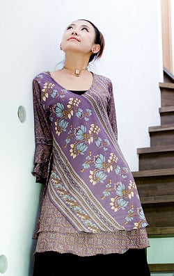 ヒラヒラ揺れる裾が可愛い！ベルスリーブワンピース - サブ3