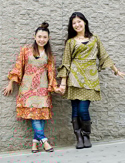 ヒラヒラ揺れる裾が可愛い！ベルスリーブワンピース - サブ5