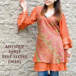 ヒラヒラ揺れる裾が可愛い!ベルスリーブワンピース(NP-OPC-264)