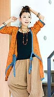 オールドサリーロングカシュクール -　黄色・オレンジ系の商品写真