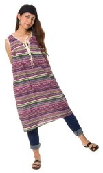 ボーダー リボンワンピース 【ピンク系】の商品写真