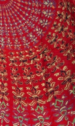 ウッドブロックプリントワンピース　【赤】 - サブ3