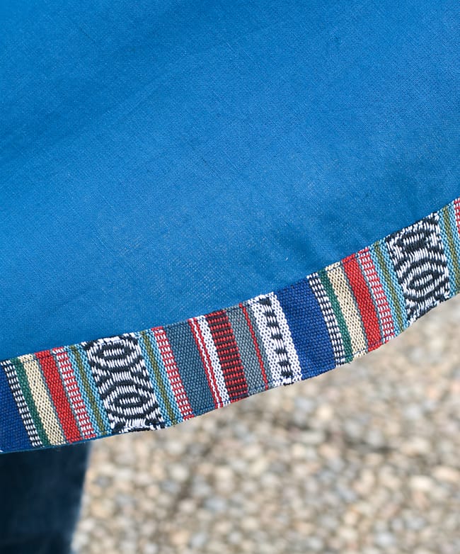 エスノ刺繍ポケットAラインワンピース -　グレー 10 - 裾部分をアップにしてみました。