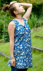 リバーシブル・オールドサリーチュニック　【ブルー系】の商品写真