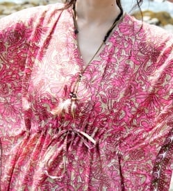 サリー生地のカフタンマキシワンピース - サブ5