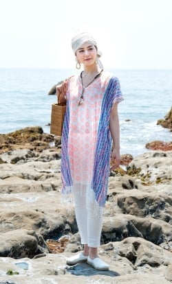 ウッドブロック風ロングチュニック - サブ2