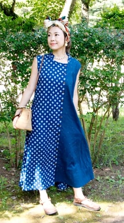 藍染のアシンメトリー2WAYワンピース - サブ2