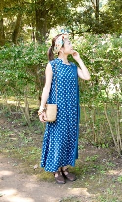 藍染のアシンメトリー2WAYワンピース - サブ3