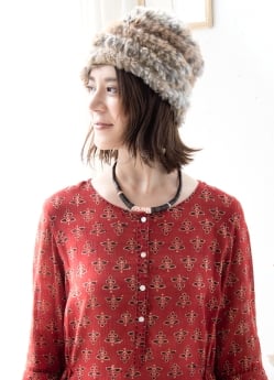 アジュラック染のベルスリーブワンピース - サブ5