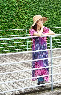 マンダラプリントの半そでラウンドワンピース - サブ4