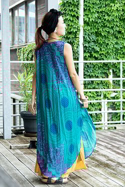 マンダラプリントのラウンドカットワンピース - サブ2