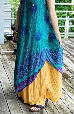 マンダラプリントのラウンドカットワンピース - サブ3