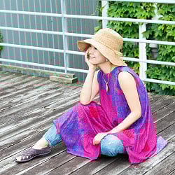 マンダラプリントのラウンドカットワンピース - サブ5