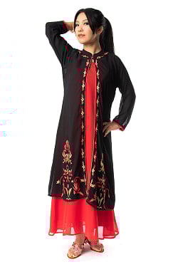 オーガンジーの刺繍ワンピース - サブ3