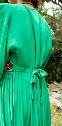 【全て1点もの】　パシュトゥーン族の伝統衣装　カミーズドレス　【緑】 - サブ3