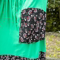 【全て1点もの】　パシュトゥーン族の伝統衣装　カミーズドレス　【緑】 - サブ4