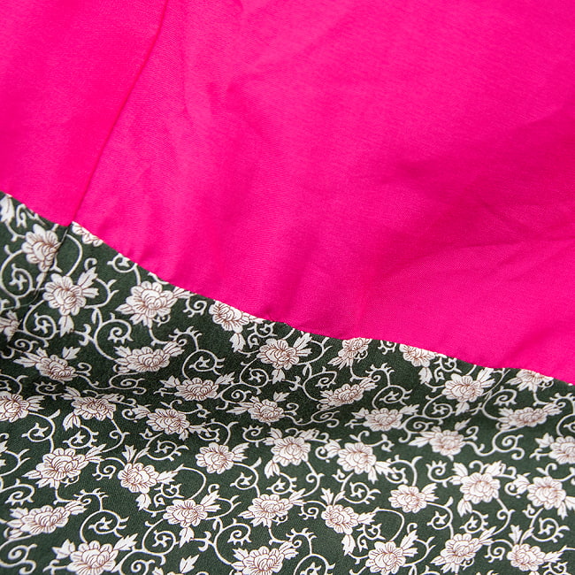 【全て1点もの】　パシュトゥーン族の伝統衣装　カミーズドレス　【ピンク】 5 - 裾も切替しで柄になっています。
