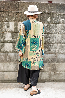 アンティークサリーのバタフライレイヤーカーディガン - サブ4