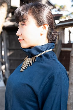 インド綿が肌に優しい タートルネックワンピース - サブ3