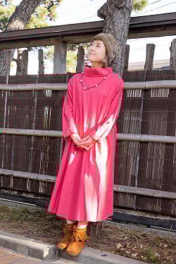 インド綿が肌に優しい タートルネックワンピース - サブ4