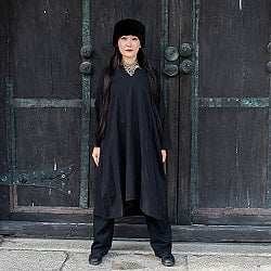 シンプルコットンのフィッシュテールワンピース - サブ2