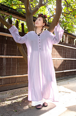 フロントボタンのシースルーコットンドレス - サブ4